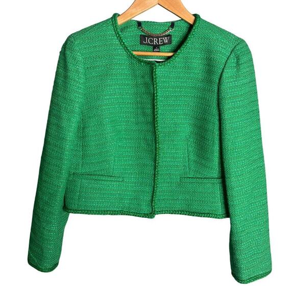 J.Crew Louisa Lady Jacket Sequin Tweed Summer Green Size 4 NWT - Picture 5 of 7